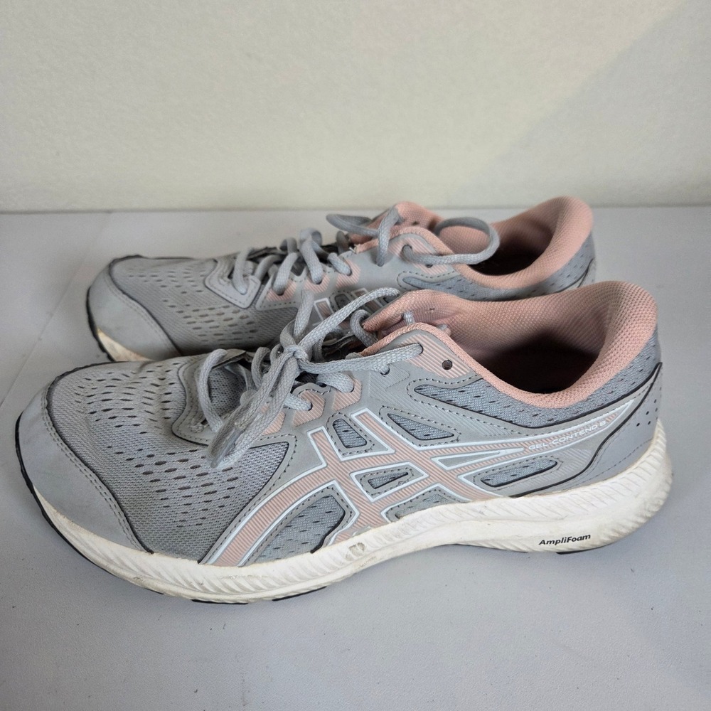 ASICS Gel Contend 8‎ Women's Running Shoes Size 9.5 Gray Pink AmpliFoam